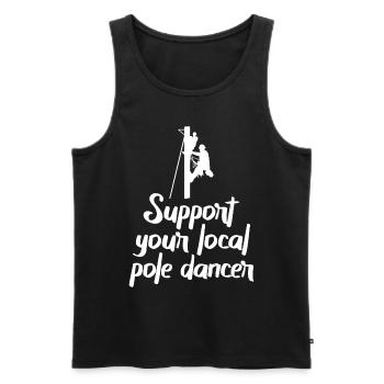 Soutenez votre monteur de lignes Pole Dancer local - Débardeur bio Premium Homme - noir - Devant - Michal (187cm)