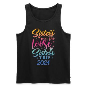Sisters On The Loose Girls Reunion Trip - Men's Premium Organic Tank Top - black - Front - AI Model Male 178 light (178cm)