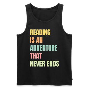 Reading is an adventure book lover - Men's Premium Organic Tank Top - black - Front - AI Model Male 178 light (178cm)