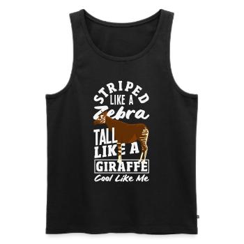 Funny zookeeper okapi lover - Men's Premium Organic Tank Top - black - Front - AI Model Male 178 light (178cm)