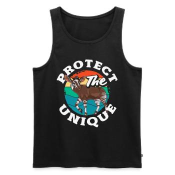 Funny zookeeper okapi lover - Men's Premium Organic Tank Top - black - Front - AI Model Male 178 light (178cm)