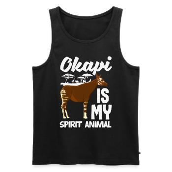 Lustiger Tierpfleger Okapi-liebhaber - Männer Premium Bio Tank Top - Schwarz - Vorne - AI Model Male 178 light (178cm)