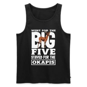 Funny zookeeper okapi lover - Men's Premium Organic Tank Top - black - Front - AI Model Male 178 light (178cm)