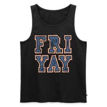 Fri Yay Enseignants Ambiance du week-end de l’école - Débardeur bio Premium Homme - noir - Devant - AI Model Male 178 light (178cm)