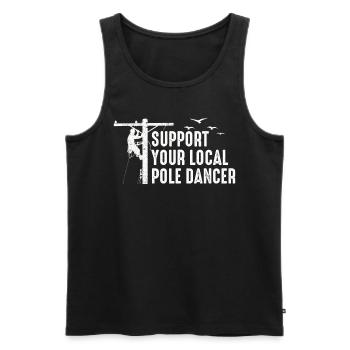 American Lineman Powerline Worker Design - Men's Premium Organic Tank Top - black - Front - AI Model Male 178 light (178cm)