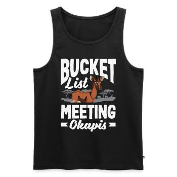 Funny zookeeper okapi lover - Men's Premium Organic Tank Top - black - Front - AI Model Male 178 light (178cm)