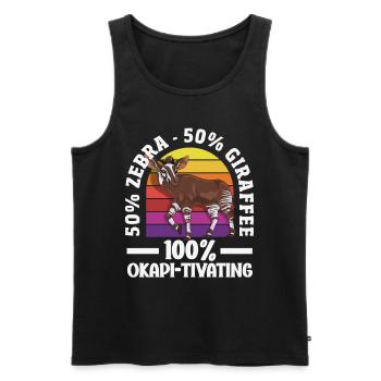 Funny zookeeper okapi lover - Men's Premium Organic Tank Top - black - Front - AI Model Male 178 light (178cm)