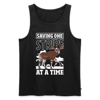 Funny zookeeper okapi lover - Men's Premium Organic Tank Top - black - Front - AI Model Male 178 light (178cm)