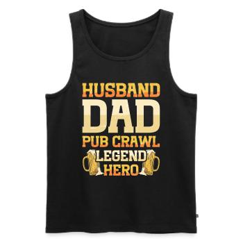 Crawled Pub Crawl Alcohol Drinking - Männer Premium Bio Tank Top - Schwarz - Vorne - AI Model Male 178 light (178cm)