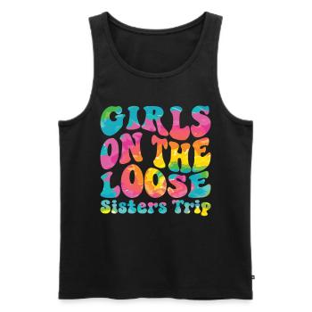 Sisters On The Loose Girls Reunion Trip - Men's Premium Organic Tank Top - black - Front - AI Model Male 178 light (178cm)
