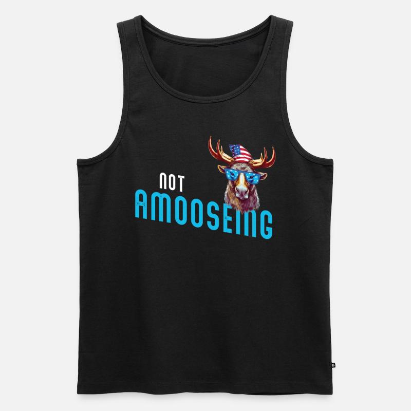 Nicht Amooseing Cooler Elch - Männer Premium Bio Tank Top - Schwarz