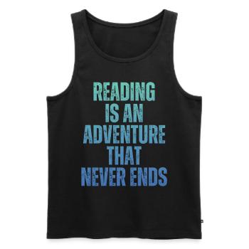 Reading is an adventure Book lover - Men's Premium Organic Tank Top - black - Front - AI Model Male 178 light (178cm)
