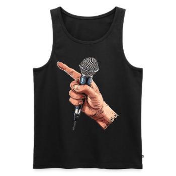 Poet Spoken Word Stand-Up Comedian - Men's Premium Organic Tank Top - black - Front - AI Model Male 178 light (178cm)