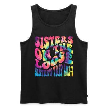 Sisters On The Loose Girls Reunion Trip - Men's Premium Organic Tank Top - black - Front - AI Model Male 178 light (178cm)