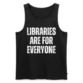 Libraries are for everyone to read - Men's Premium Organic Tank Top - black - Front - Michal (187cm)