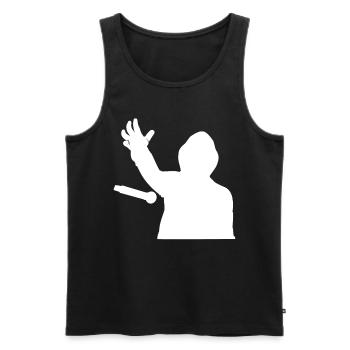 Poet Spoken Word Stand-Up Comedian - Men's Premium Organic Tank Top - black - Front - AI Model Male 178 light (178cm)