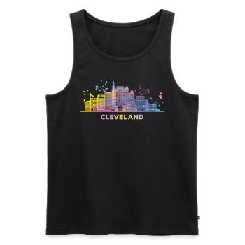 Clevelander Skyline Cleveland - Débardeur bio Premium Homme - noir - Devant - Michal (187cm)