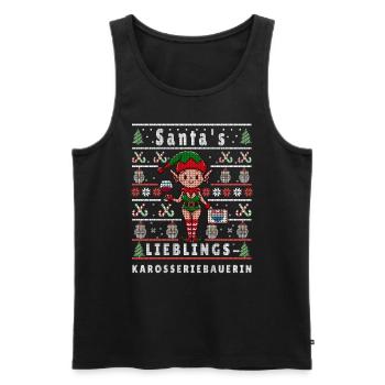 VILAIN NOËL PRÉFÉRÉ DU PÈRE NOËL - Débardeur bio Premium Homme - noir - Devant - Michal (187cm)