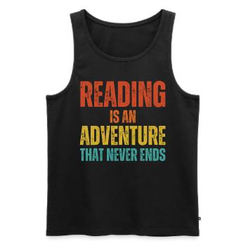 Reading is an adventure book lover - Men's Premium Organic Tank Top - black - Front - AI Model Male 178 light (178cm)