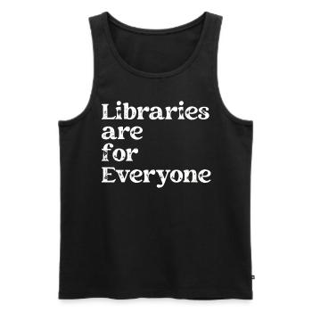 Les bibliothèques s’adressent à tous les amoureux des livres - Débardeur bio Premium Homme - noir - Devant - Michal (187cm)
