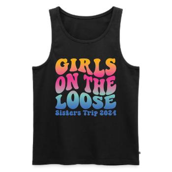 Sisters On The Loose Girls Reunion Trip - Men's Premium Organic Tank Top - black - Front - AI Model Male 178 light (178cm)