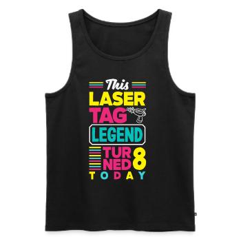Lasertag-geburtstagsfeier – Lasertag 8 - Männer Premium Bio Tank Top - Schwarz - Vorne - AI Model Male 178 light (178cm)