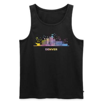 Denverites Skyline Denver - Débardeur bio Premium Homme - noir - Devant - AI Model Male 178 light (178cm)