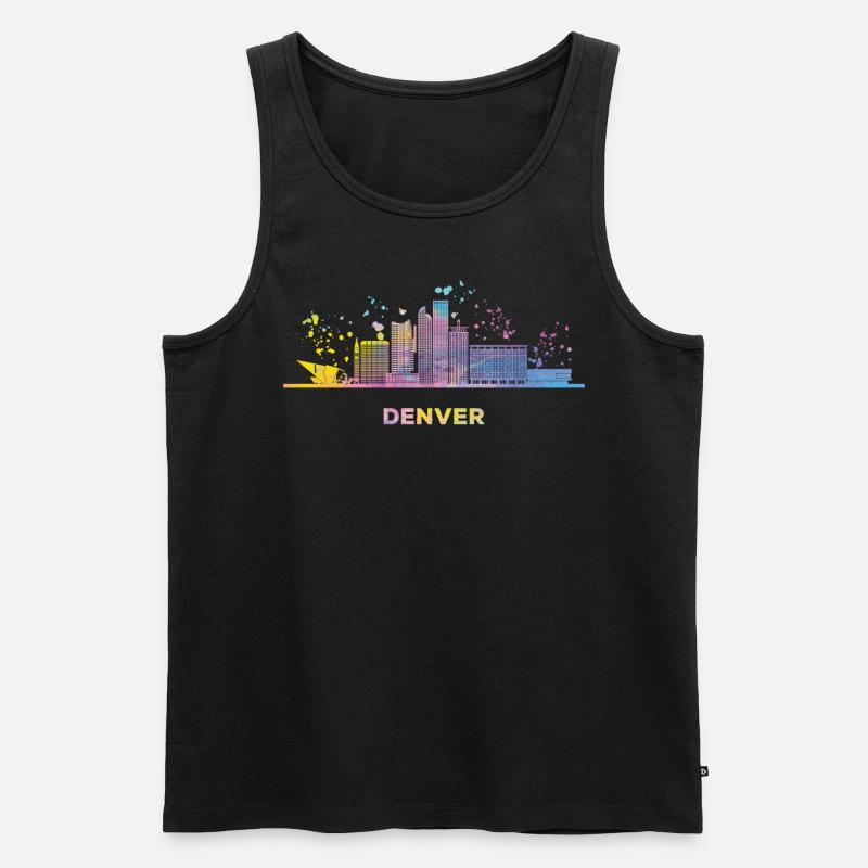 Denverites Skyline Denver - Männer Premium Bio Tank Top - Schwarz