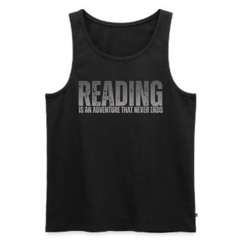 Reading is an adventure book lover - Men's Premium Organic Tank Top - black - Front - AI Model Male 178 light (178cm)