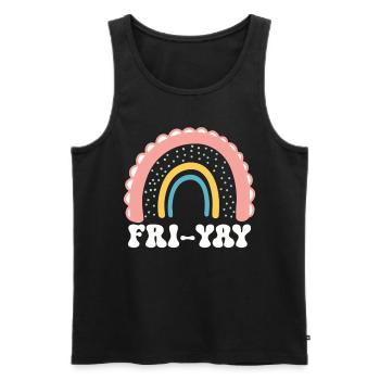 Fri Yay Enseignants Ambiance du week-end de l’école - Débardeur bio Premium Homme - noir - Devant - AI Model Male 178 light (178cm)
