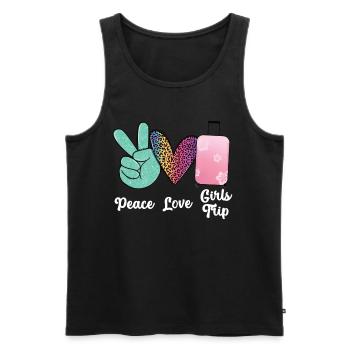 Week-end de filles Paix Amour Filles Voyage - Débardeur bio Premium Homme - noir - Devant - AI Model Male 178 light (178cm)