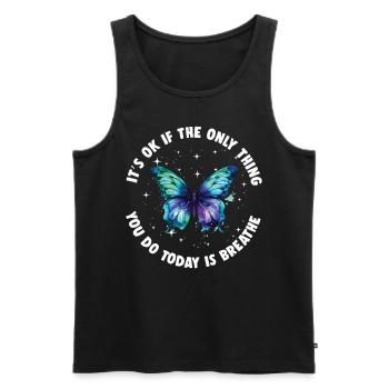 psycMental Health Warrior Violet Et Turquoise - Débardeur bio Premium Homme - noir - Devant - Michal (187cm)