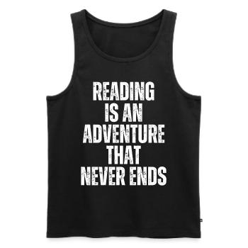Reading is an adventure book lover - Men's Premium Organic Tank Top - black - Front - AI Model Male 178 light (178cm)