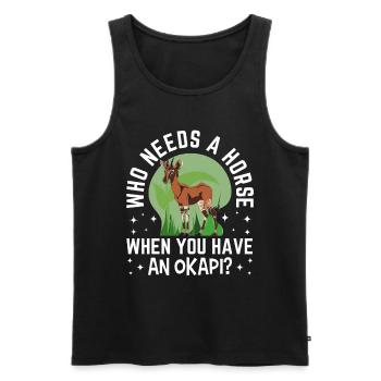 Lustiger Tierpfleger Okapi-liebhaber - Männer Premium Bio Tank Top - Schwarz - Vorne - AI Model Male 178 light (178cm)