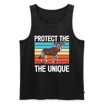 Lustiger Tierpfleger Okapi-liebhaber - Männer Premium Bio Tank Top - Schwarz - Vorne - AI Model Male 178 light (178cm)