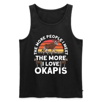 Lustiger Tierpfleger Okapi-liebhaber - Männer Premium Bio Tank Top - Schwarz - Vorne - AI Model Male 178 light (178cm)
