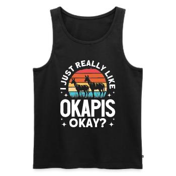 Lustiger Tierpfleger Okapi-liebhaber - Männer Premium Bio Tank Top - Schwarz - Vorne - AI Model Male 178 light (178cm)