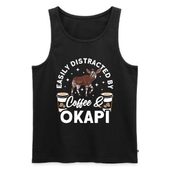 Lustiger Tierpfleger Okapi-liebhaber - Männer Premium Bio Tank Top - Schwarz - Vorne - AI Model Male 178 light (178cm)