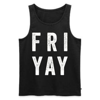 Fri Yay Enseignants Ambiance du week-end de l’école - Débardeur bio Premium Homme - noir - Devant - AI Model Male 178 light (178cm)