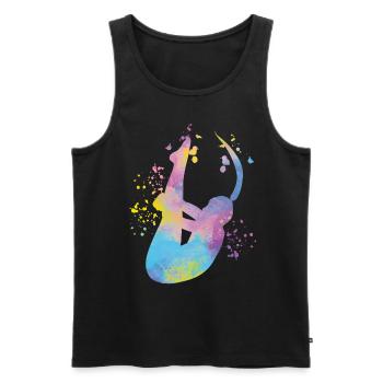 Plongeon, Plongeon synchronisé, Saut artistique - Débardeur bio Premium Homme - noir - Devant - AI Model Male 178 light (178cm)