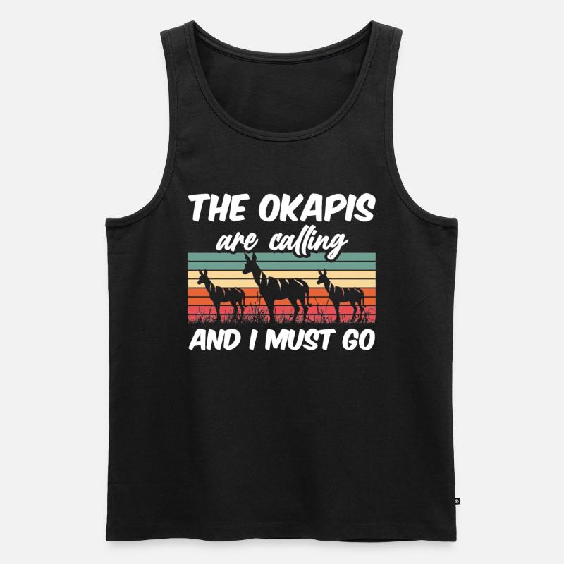 Funny zookeeper okapi lover - Men's Premium Organic Tank Top - black