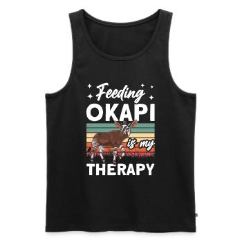 Lustiger Tierpfleger Okapi-liebhaber - Männer Premium Bio Tank Top - Schwarz - Vorne - AI Model Male 178 light (178cm)