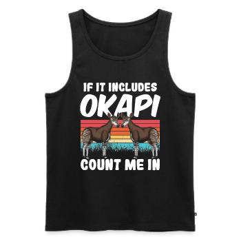 Lustiger Tierpfleger Okapi-liebhaber - Männer Premium Bio Tank Top - Schwarz - Vorne - AI Model Male 178 light (178cm)
