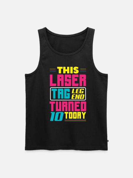 Laser Tag Birthday Party – Laser Tag 10 - Men's Premium Organic Tank Top - black