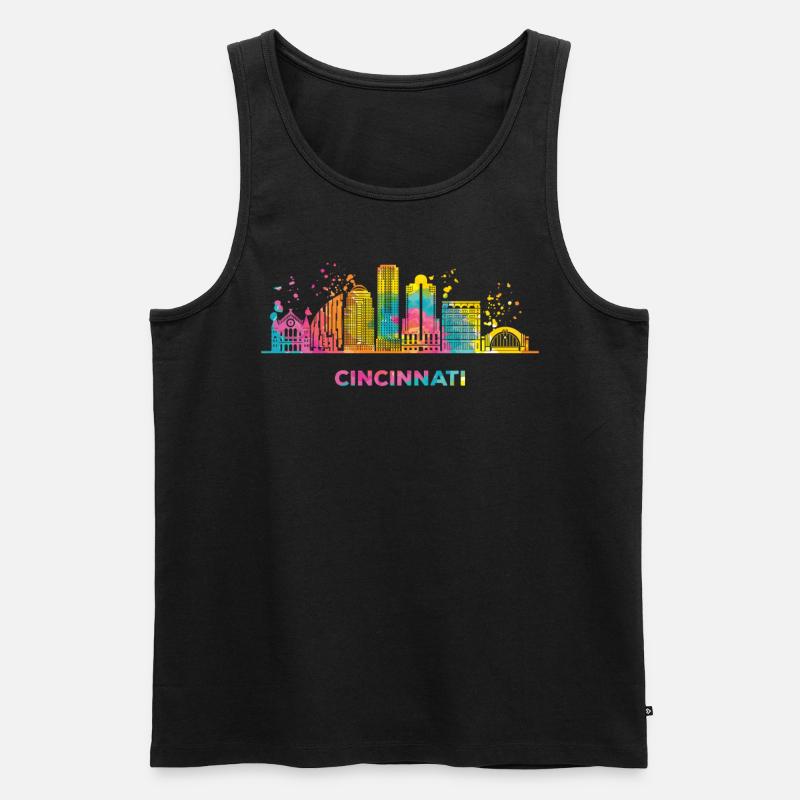 Cincinnatian Skyline Cincinnati - Männer Premium Bio Tank Top - Schwarz