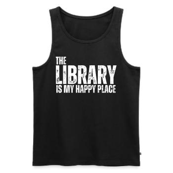 Library Book Lover Reading Bookworm - Men's Premium Organic Tank Top - black - Front - Michal (187cm)