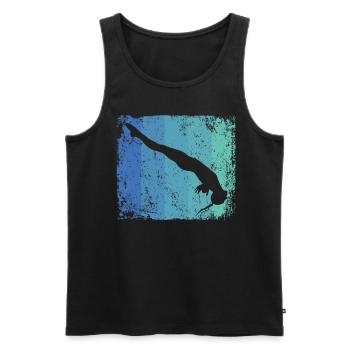 Plongeon, Saut artistique, Plongeon synchronisé - Débardeur bio Premium Homme - noir - Devant - AI Model Male 178 light (178cm)