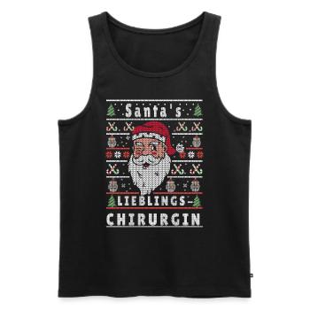 Ugly Weihnachten SANTAS LIEBLINGS Chirurgin - Männer Premium Bio Tank Top - Schwarz - Vorne - Michal (187cm)