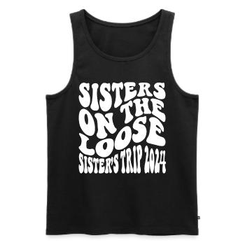 Sisters On The Loose Girls Reunion Trip - Men's Premium Organic Tank Top - black - Front - AI Model Male 178 light (178cm)