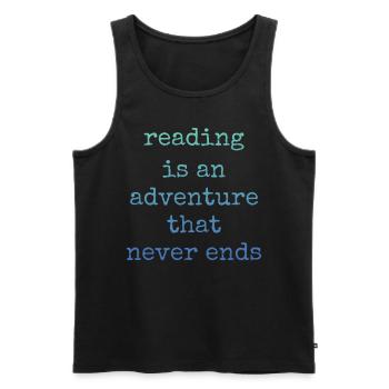 Reading is an adventure book lover - Men's Premium Organic Tank Top - black - Front - AI Model Male 178 light (178cm)